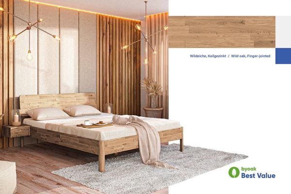 byoak Massivholzbett PENNY mit Holzkopfteil, aus Massivholz, Geölt