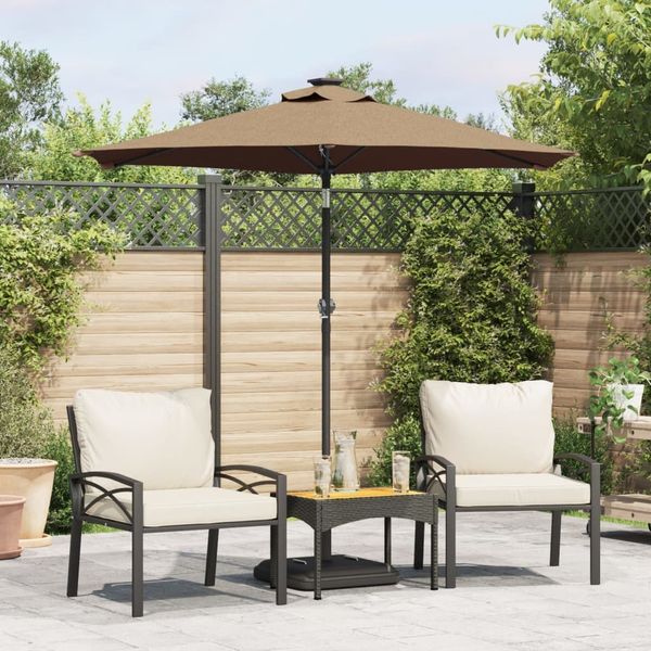 vidaXL Sonnenschirm mit Stahlmast Taupe 225x225x212 cm 4005061
