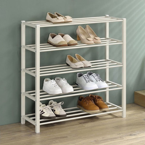 IDIMEX Schuhregal NAVAN, Schuhaufbewahrung aus Metall mit 5 Ablagen beige