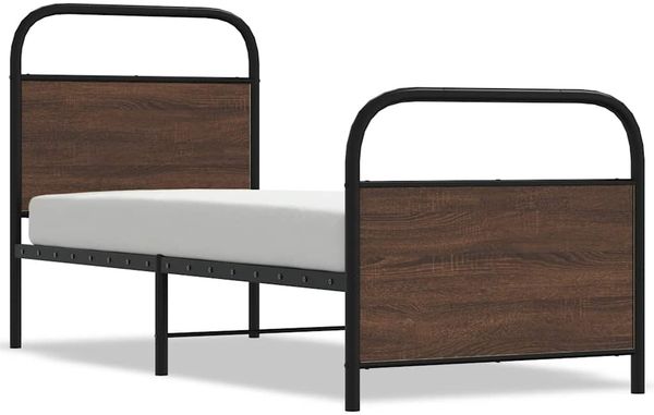 Einzelbettgestell Design für Erwachsene ohne Matratze 80x200 cm Braun Eichen-Optik d3895e