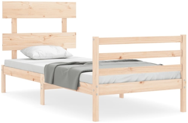 vidaXL Massivholzbett mit Kopfteil 3195051