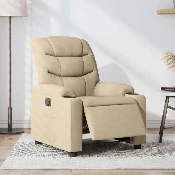 vidaXL Relaxsessel Elektrisch Creme Stoff 3206635