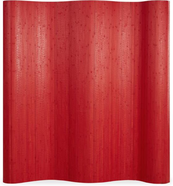 Homestyle4u Paravent Raumteiler, Bambus, rot, 250 x 0,3 x 200 cm (BxTxH)