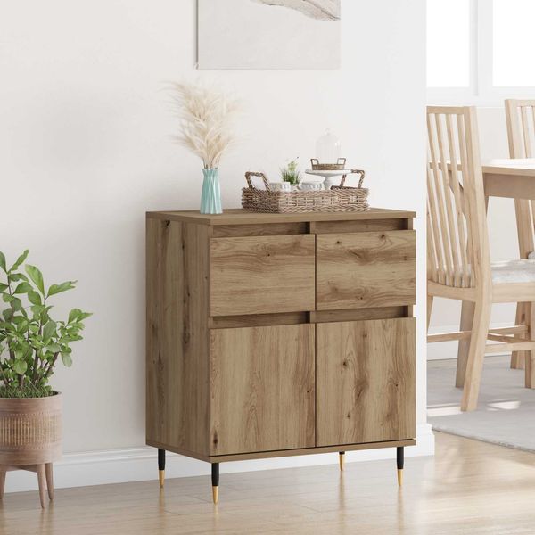 vidaXL Sideboard Artisan-Eiche 60 x 35 x 70 cm Verbundholz und Eisen 881724