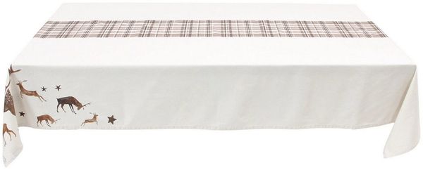 Home-trends24. de Tischdecke Tafeldecke Stern Hirsch Tischdecke 140x240cm Winter Deko Tisch