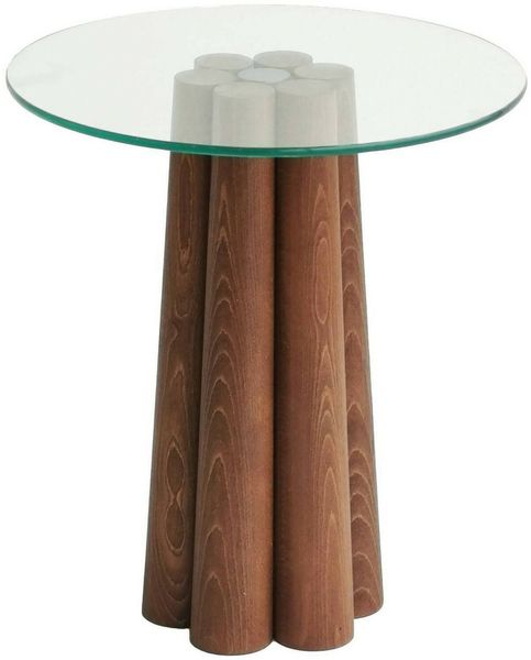 Dmora Wohnzimmertisch Brasilia, Niedriger Wohnzimmertisch, Kaffeeregal, Couchtisch für Sofa, 45x50h50 cm, Nussbaum