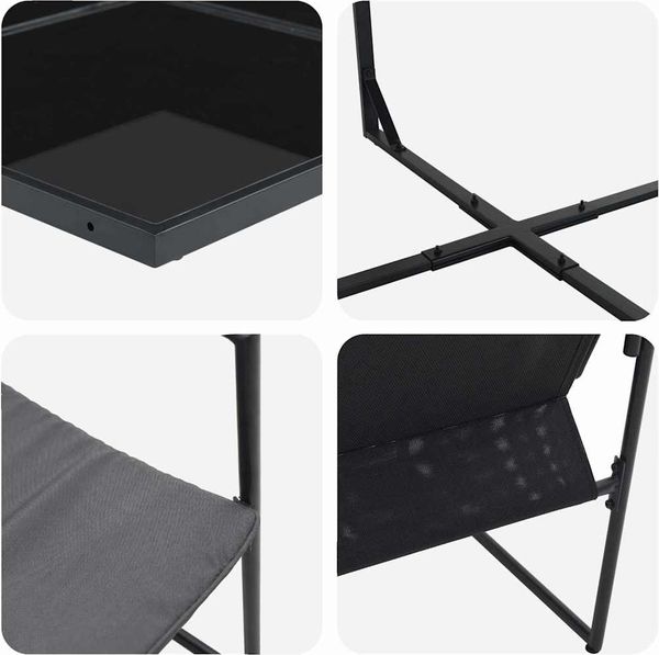 vidaXL Garten Essgruppe 9 pcs Schwarz Stahl 3335860 Bild 7
