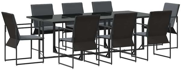 vidaXL Garten Essgruppe 9 pcs Schwarz Stahl 3335860 Bild 2