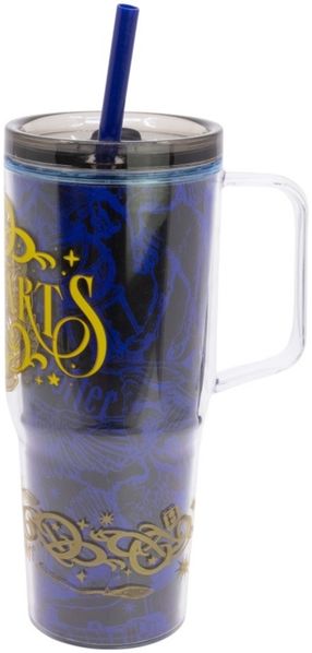 Harry Potter Trinkbecher mit Strohhalm und Henkel Doppelwandig 860 ml