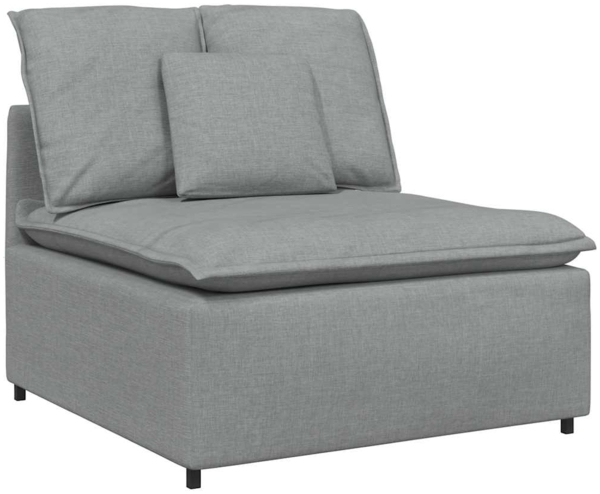 vidaXL Modulares Sofa Mittelmodul mit Kissen Hellgrau 100 cm 4104417