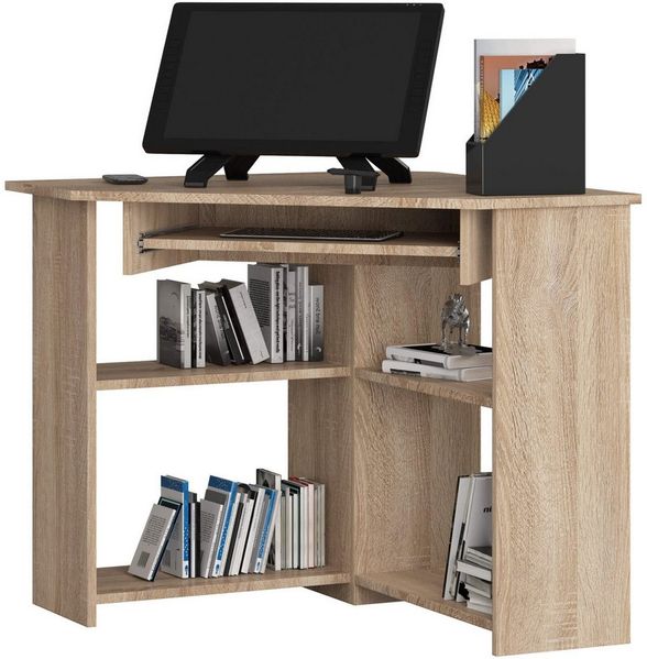 Raumhirsch Furniture Schreibtisch 80 cm Breite - Computertisch 68 - stabil - optimale Arbeitsfläche, Stilvoller Eckarbeitstisch mit viel Stauraum – Laminatoberfläche