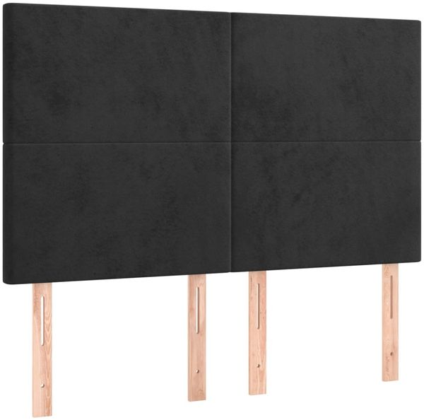 Bettgestell mit Kopfteil Samt Schwarz 140x200 cm Bild 9