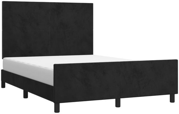 Bettgestell mit Kopfteil Samt Schwarz 140x200 cm Bild 3