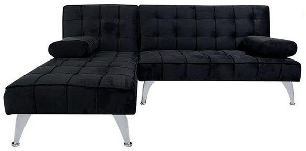 HTI-Living Ecksofa Ecksofa Miranda mit Bettfunktion Velvet Schwarz, Stück 1 Teile, Schlafcouch