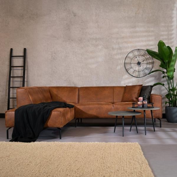 Bronx71 Ecksofa Kansas Leder cognac links