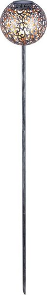 Dehner LED Solarleuchte Solarstab Luanda, Lichtfarbe warmweiß, Ø 16 cm, Höhe 120 cm, Warmweiß, Dekostab in Rostoptik, wetterfest, solarbetrieben