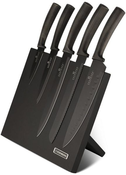 Edenberg Messer-Set Wunderschönes klassisches Messerset, Magnetblock (6-tlg, Eine ideale Geschenkidee)