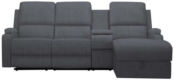 OTTO home Ecksofa NAPORI Multimediasofa, 3er Kinosessel XXL, L-Form, Cord, Kinosofa mit Relaxfunktion, Getränkehalter, Staufach und Staukasten
