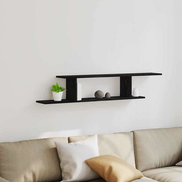 vidaXL Wandmontiertes TV Regal Schwarz Eichen-Optik 125 x 18 x 23 cm 862638