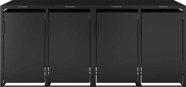 STEELSØN 'Thoria' Mülltonnenbox 4er je 240 Liter, graphitschwarz, Mülltonnenverkleidung aus Stahl, wetterfest, 116x80x268 cm, Müllbox für 4 Tonnen Bild 8