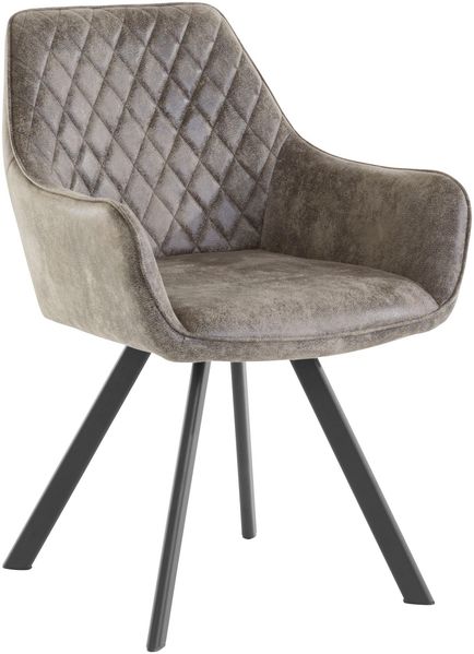 Stuhl >Hæge< in Grau, Samt - 58x85x60cm (BxHxT)