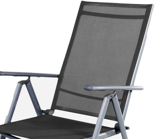6 Stück Garten Klappstuhl Aluminium - Textilen Silbergrau/Anthrazit Bild 7