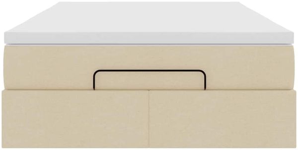 vidaXL Ottoman-Bett mit Matratze Creme 120x200 cm Stoff 3311104 Bild 7