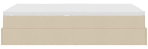 vidaXL Ottoman-Bett mit Matratze Creme 120x200 cm Stoff 3311104 Bild 9