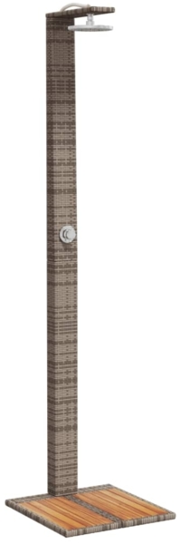 vidaXL Gartendusche Grau 50x55x224 cm Poly Rattan und Akazienholz 368207