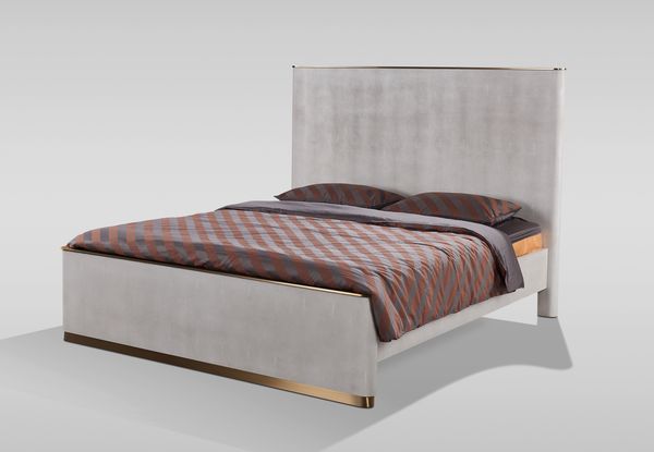 Livin Hill Stilig ST890Q Polsterbett 160cm, Öko-Leder, Holz, MDF, Edelstahl, 138 x 210 x 166 cm