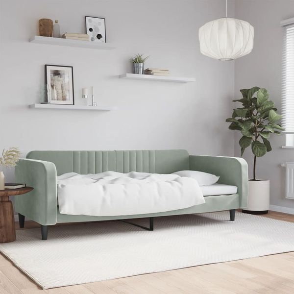 vidaXL Tagesbett Hellgrau 100x200 cm Samt 354093