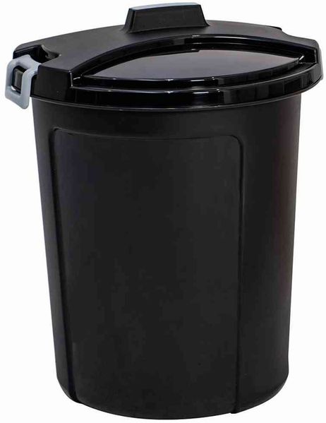 Universaltonne 75l sw mD mit Deckel, schwarz
