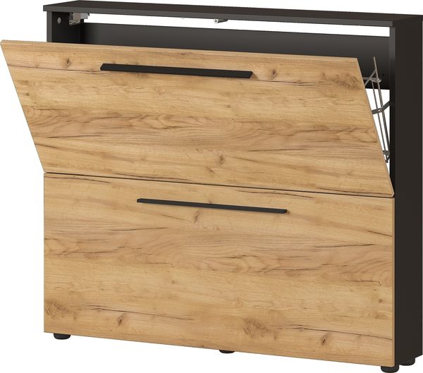 Schuhkipper >GW-WILDOMAR< hängend / stehend, Graphit/Navarra-Eiche-Dekor - 100x85x19cm (BxHxT) Bild 4