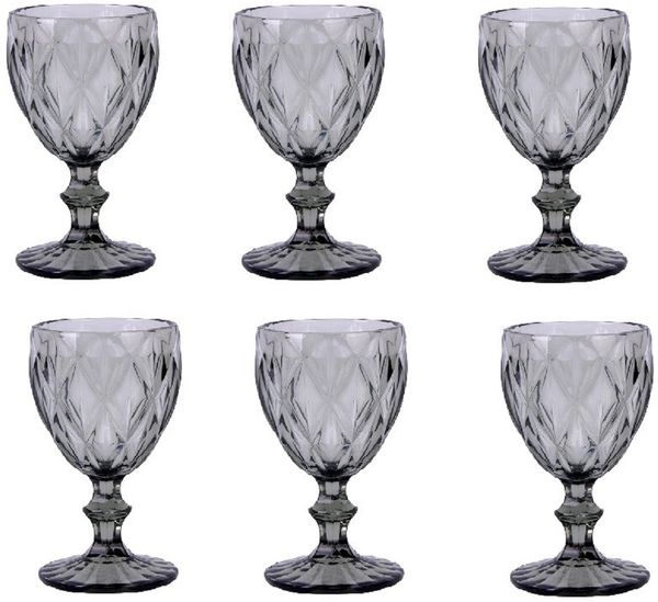 Schäfer Diamond Weingläser – Perfekte 6er Set Weißweingläser mit 250 ml Anthrazit