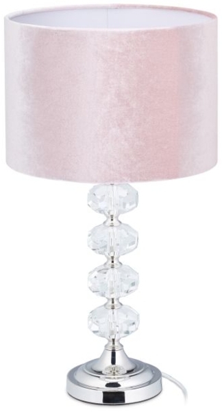 Tischlampe Kristall und Samt in Rosa 10038914