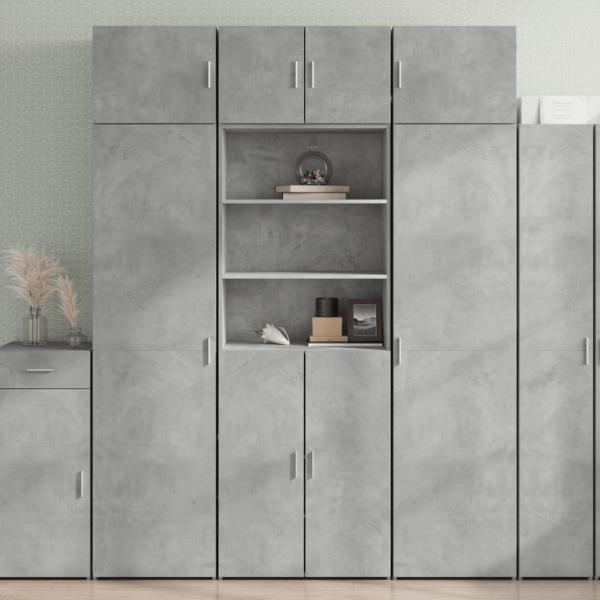 vidaXL Highboard Betongrau 70x42,5x185 cm Holzwerkstoff 3281374