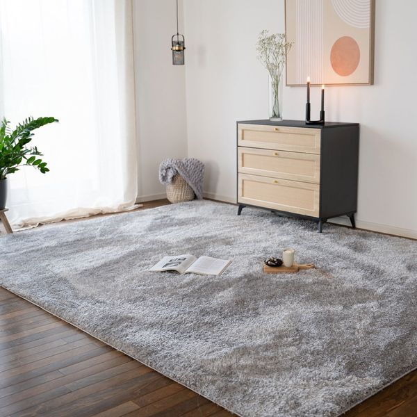 HOME DELUXE Hochflor Teppich SOFI - 320 x 240 cm Dunklegrau