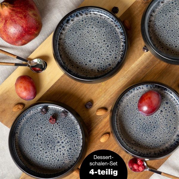 Moritz & Moritz Dessertschale SOLID 4x Dessertschale Grau, Steinzeug, (4er, 4-tlg), Steinzeug Bild 2