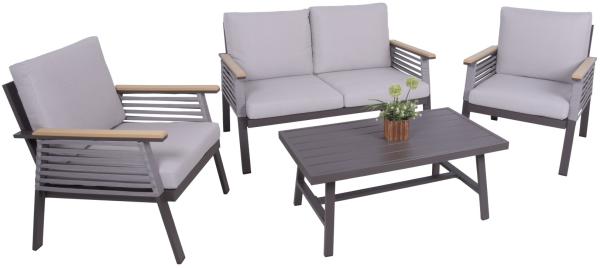 DENIA Lounge-Gruppe: Elegantes Outdoor-Set mit beigen Kissen und Tisch