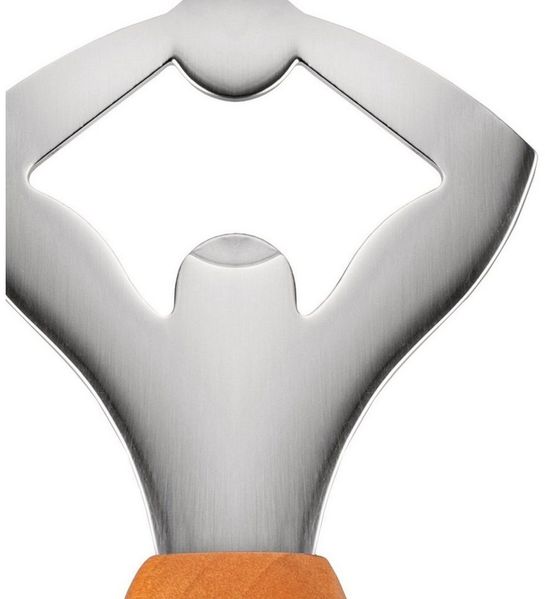 Alessi Ercolino AB07 - Design-Flaschenöffner aus Edelstahl 18/10 und Birkenholz