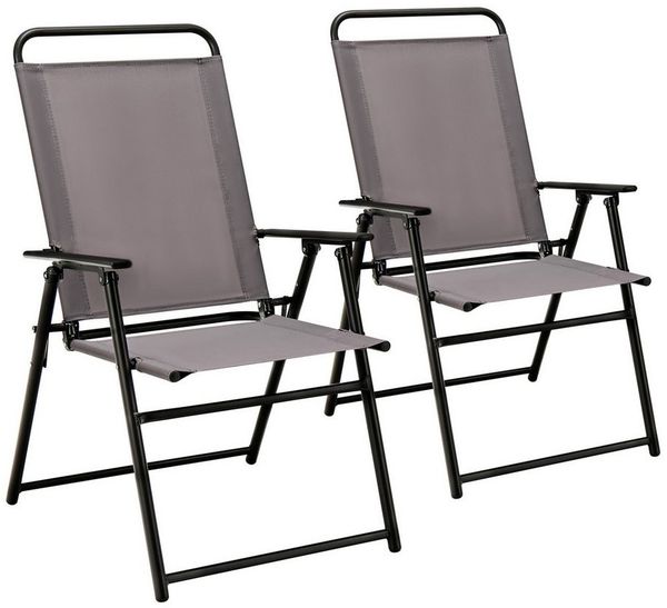 COSTWAY Gartenstuhl (2 St), Klappstühle, Hochlehner Stühle, bis 150 kg