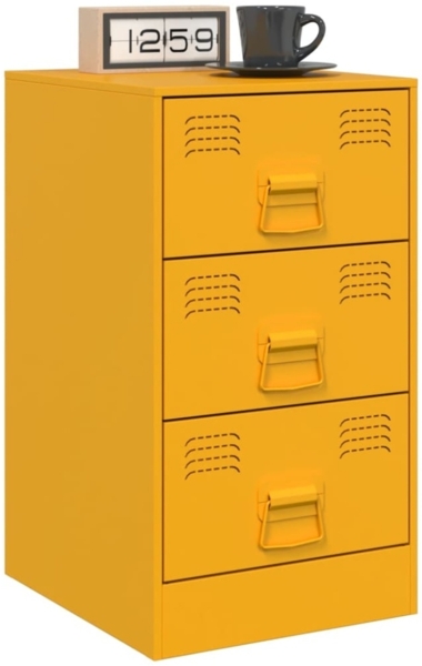 vidaXL Nachttische 2 Stk. Senfgelb 34,5x39x62 cm Stahl 841782