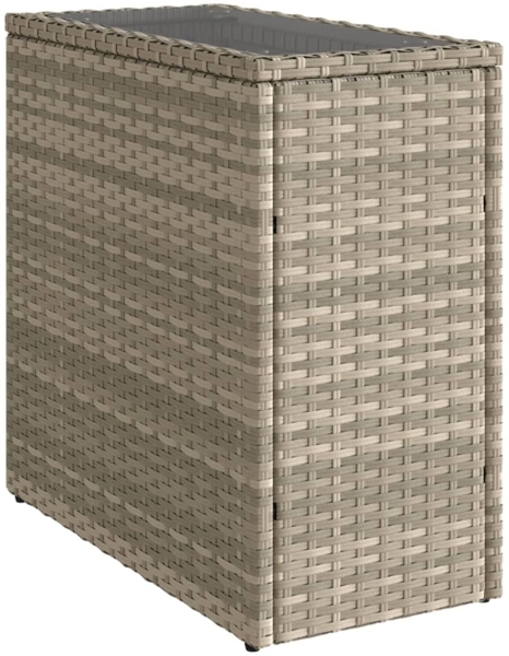vidaXL Garten-Beistelltisch mit Glasplatte 58x27,5x55 cm Poly Rattan 366189 Bild 6