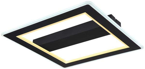 LED Deckenleuchte, Metall, schwarz, quadratisch, L 45 cm
