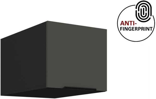 Küchen Aufsatzschrank 40 cm ARIA Graphite ultra matt + Schwarz matt, hochwertige Fronten mit Anti Fingerprint Beschichtung Küchenzeile Küchenblock