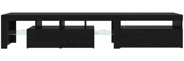 vidaXL TV-Schränk mit LED 2 pcs Schwarz Eichen-Optik 215 x 37 x 40 cm 3332503