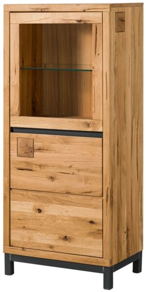 Vitrine Wildeiche 65x40x148 natur geölt VILLANDERS #104