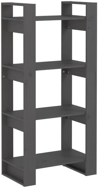 Bücherregal | Standregal Grau 60x35x125 cm Massivholz