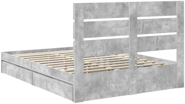 vidaXL Aufbewahrungsbett Beton Grau 160x200 cm Holzwerkstoff 3411885 Bild 9