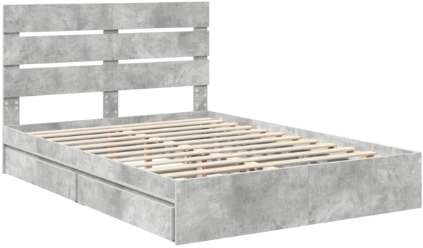 vidaXL Aufbewahrungsbett Beton Grau 160x200 cm Holzwerkstoff 3411885 Bild 3